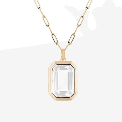 Pendant  Zircon Edelstahl Chain für Damen Halskette