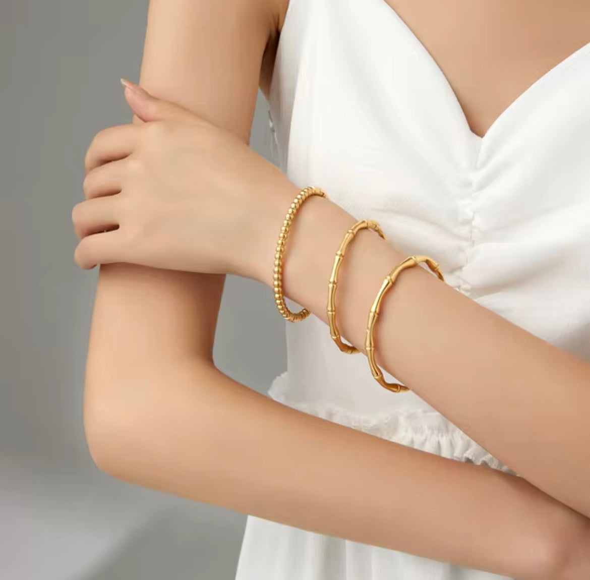 Armreif Mode Edelstahl Gold Farbe Armband