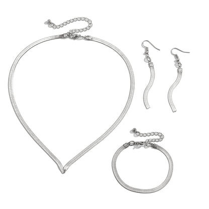 Schlangenkette Edelstahl Halskette  Set für Damen